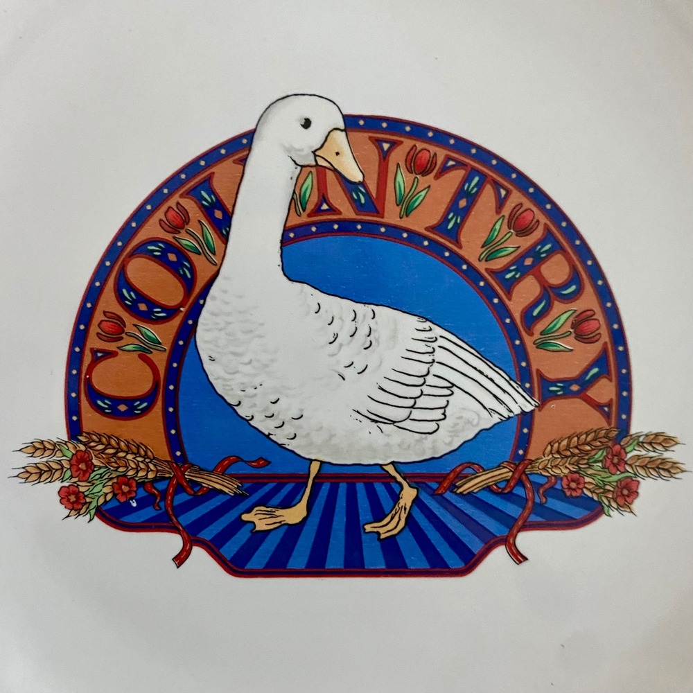 Vintage Country Goose Cottagecore Decor Century Stoneware 8" Salad Plates Set
